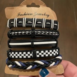 🔴 Men’s Leather Bracelet Set